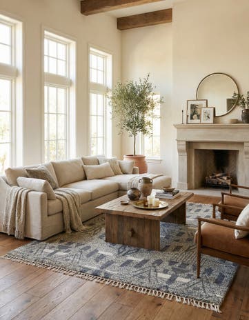 8' 1 x 10' 6 Hand Knotted Moroccan Wool Rug
