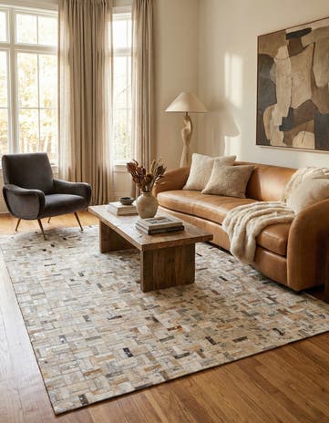 5' x 8' Cowhide Stocks Rug