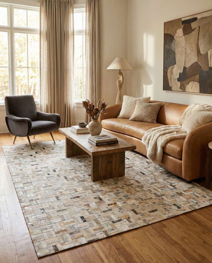 5' x 8' Cowhide Stocks Rug