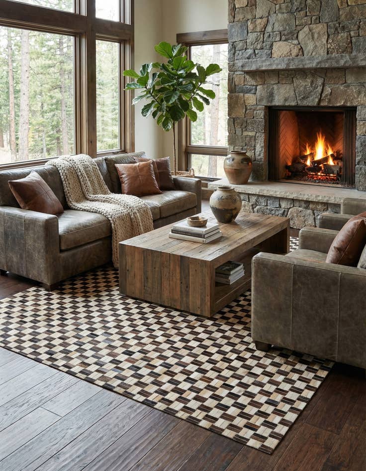 Detail image of  7' 7 x 9' 11 Cowhide - Patchwork Rug