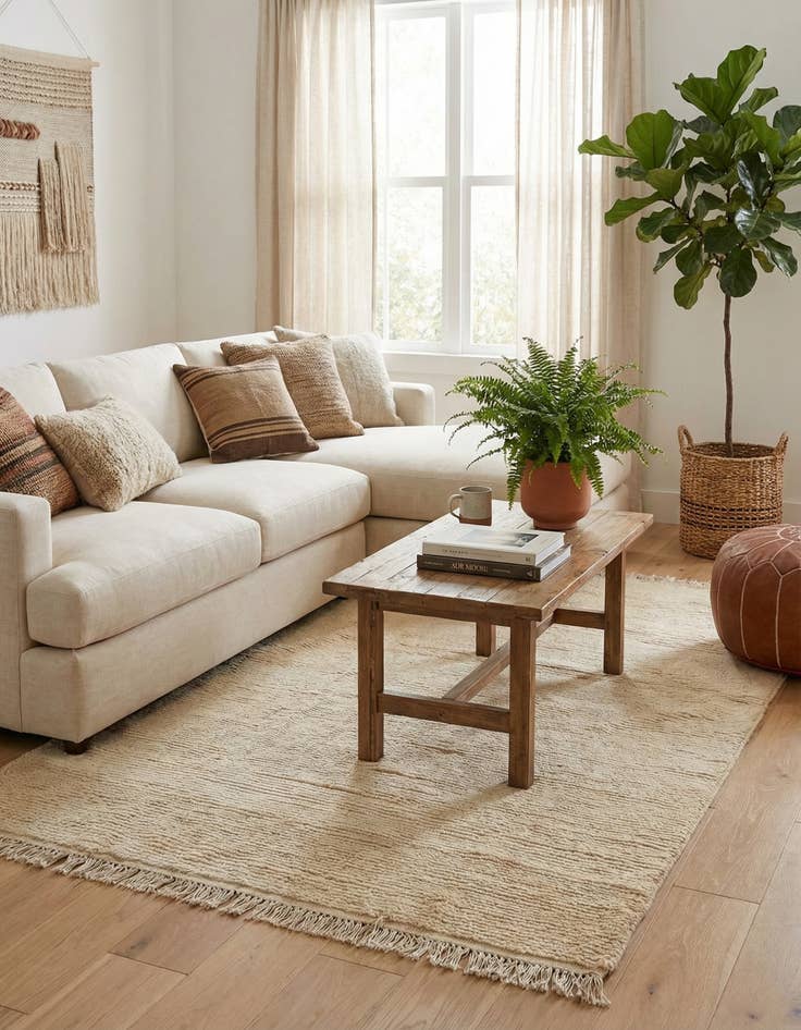 Detail image of 5' 5 x 7' 7  Hand Knotted Moroccan Wool Rug