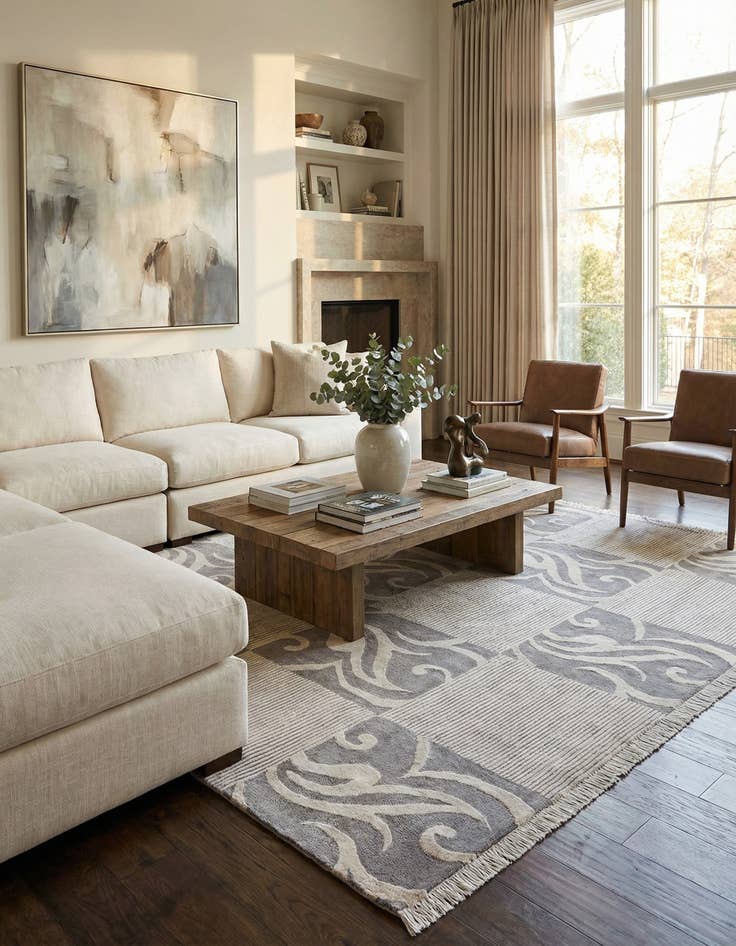 Detail image of 5' 8 x 8' 1  Hand Knotted Darya Wool Rug