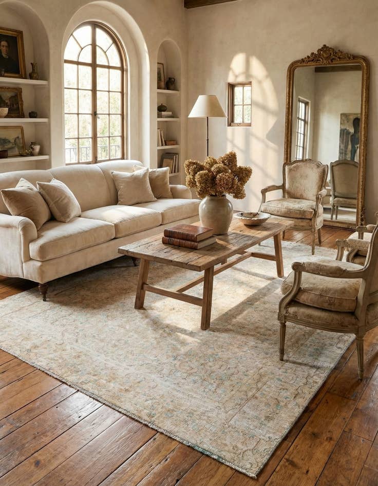 Detail image of 7' 8 x 10' 8 Hand Knotted Ultra Vintage Persian Wool Rug