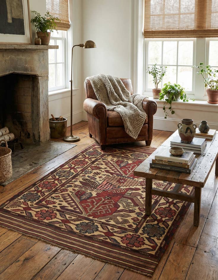 Detail image of 3' 11 x 6' 1  Hand Knotted Sumak Wool Rug