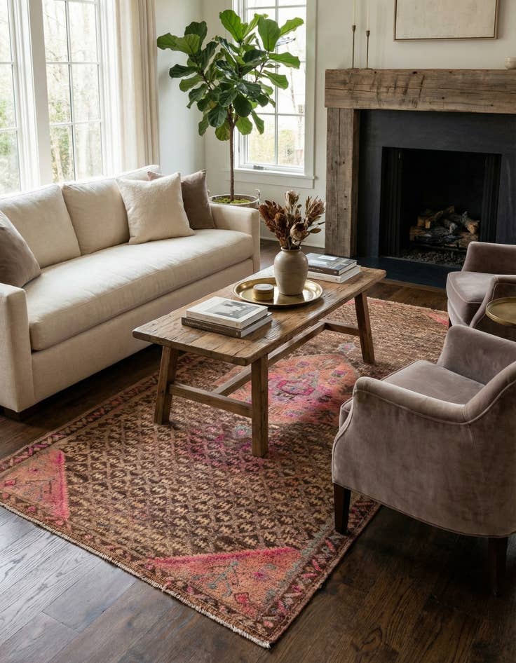 Detail image of 3' 9 x 8' 1  Hand Knotted Ultra Vintage Persian Wool Runner Rug