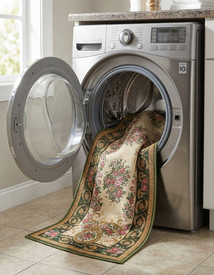 Detail image of 2' x 8'  Washable Traditional Indoor / Outdoor Runner Rug