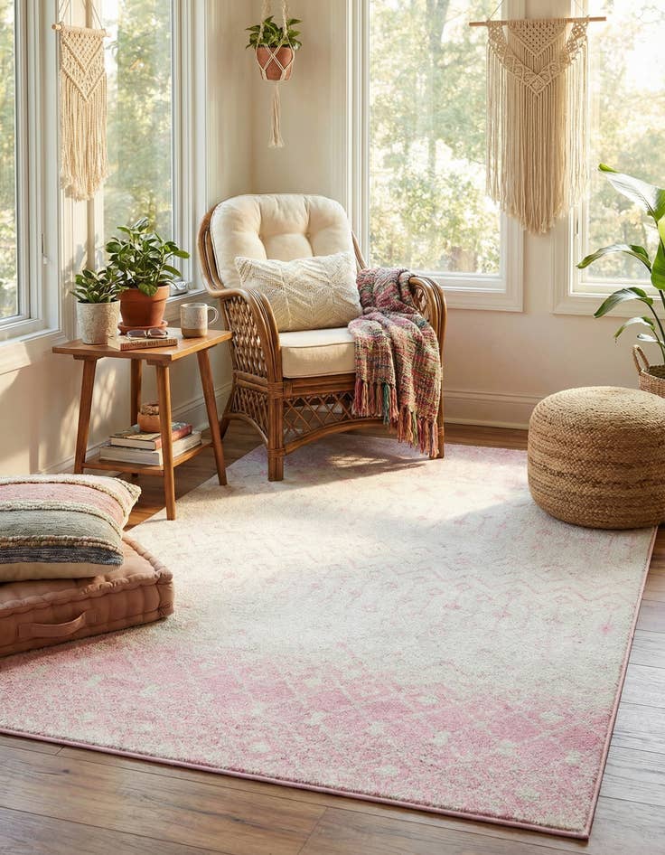 Detail image of  5' 3 x 8' Moroccan Trellis Rug