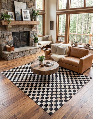 5' x 8' Cowhide Leather Rug