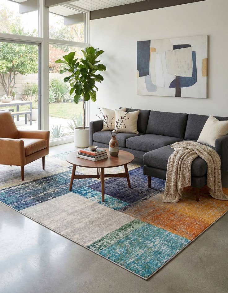 Detail image of 9' 10 x 14'  Washable Vivid Rug