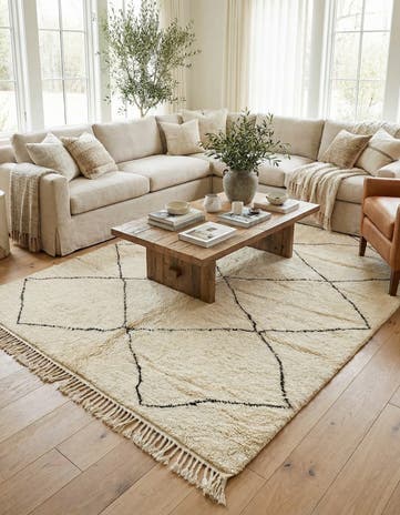 6' 6 x 9' 10 Hand Knotted Moroccan Wool Rug