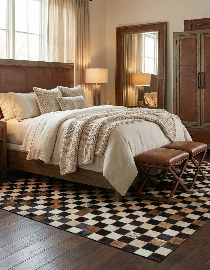 Detail image of  5' x 8' Cowhide Leather Rug