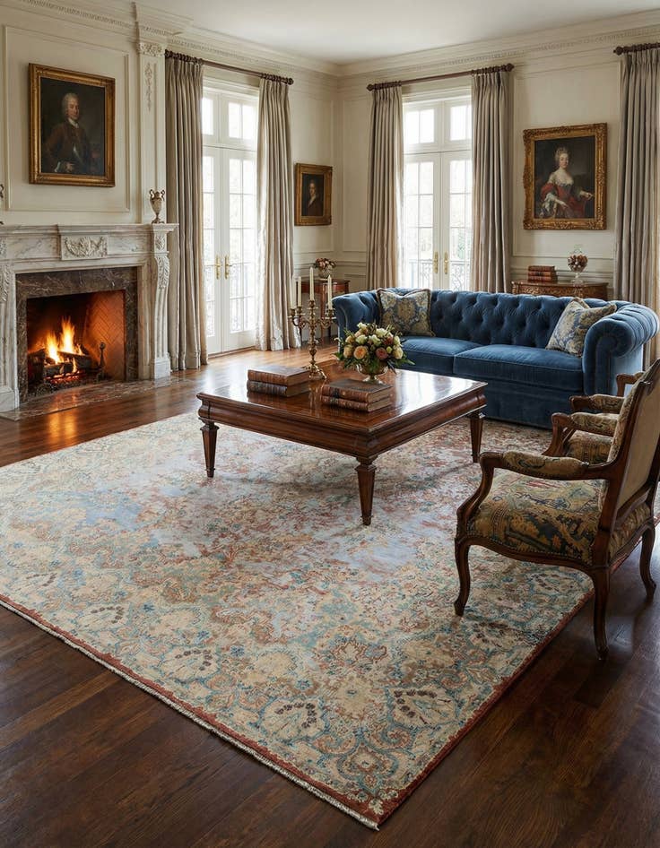 Detail image of 9' 7 x 13' 5 Vintage Royal Wool Rug