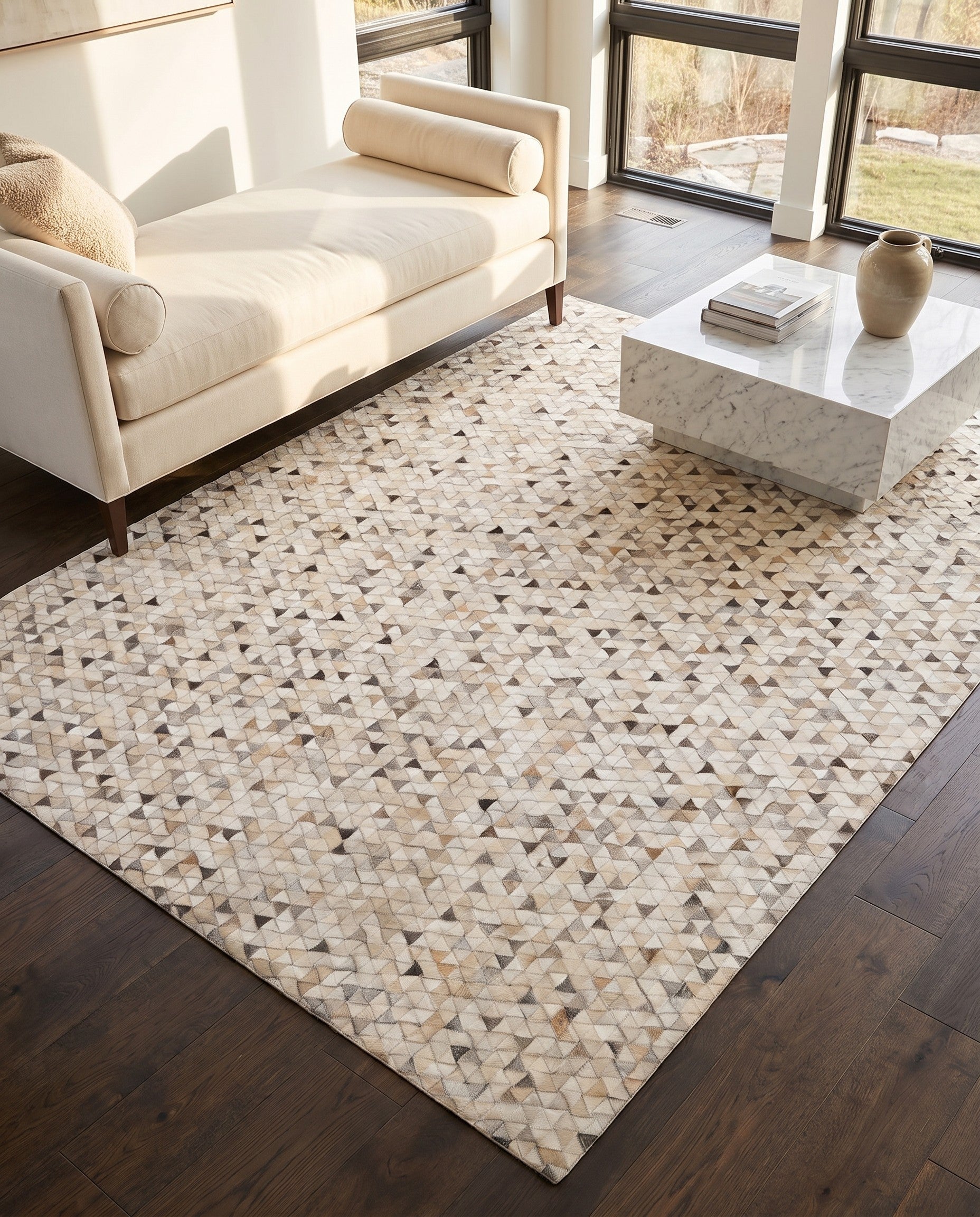 8' x 10' Cowhide Leather Rug