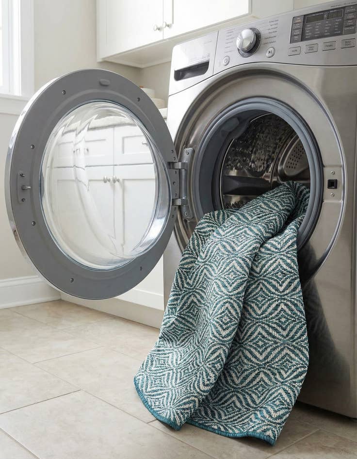 Detail image of 4' x 4'  Washable Trellis Indoor / Outdoor Round Rug