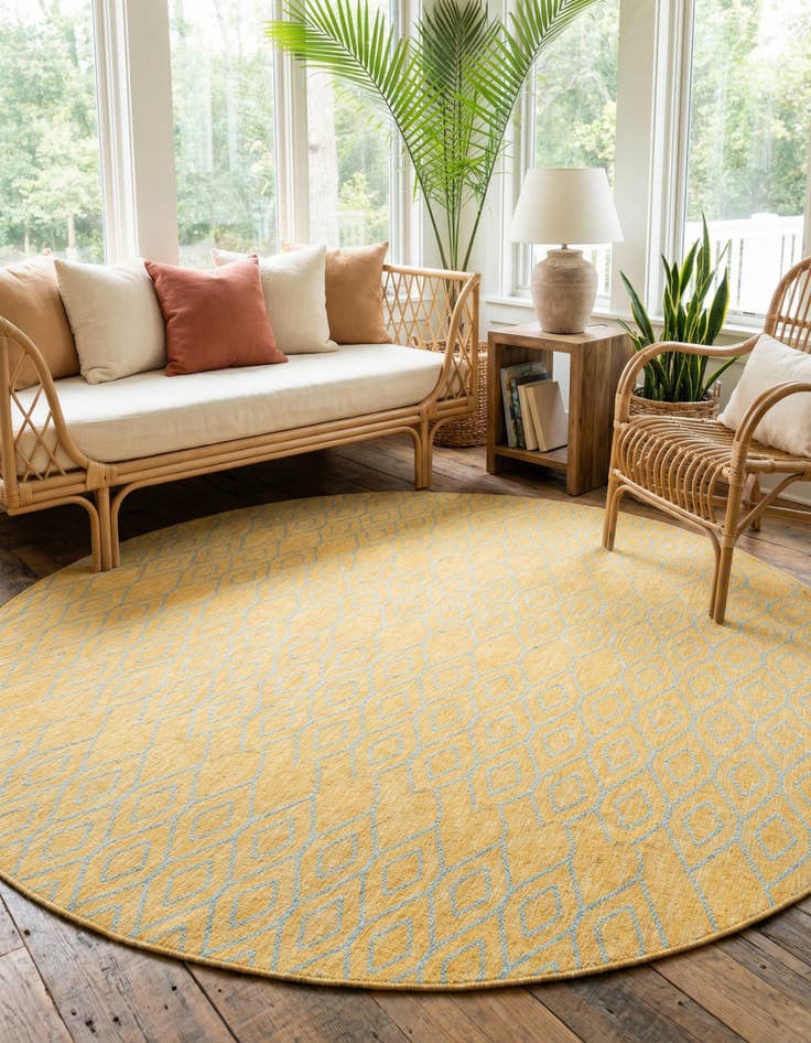 Detail image of 13' x 13'  Washable Jill Zarin Turks and Caicos Indoor / Outdoor Round Rug