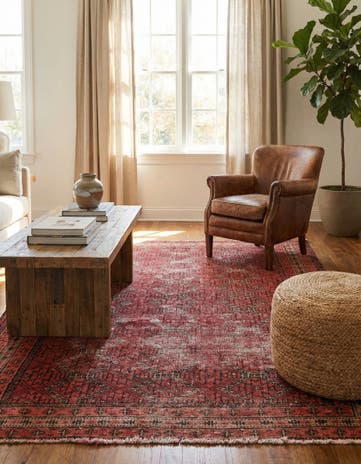 4' 3 x 5' 7 Hand Knotted Ultra Vintage Persian Wool Rug