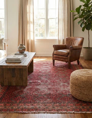 4' 3 x 5' 7 Hand Knotted Ultra Vintage Persian Wool Rug
