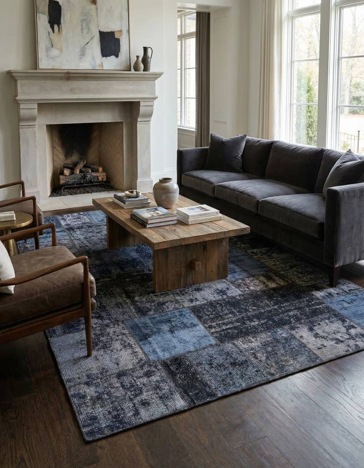 Detail image of 5' 8 x 8'  Hand Knotted Ultra Vintage Persian Wool Rug