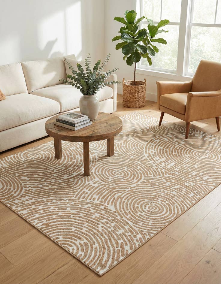 Detail image of  9' x 12'  Washable Modern Indoor / Outdoor Rug