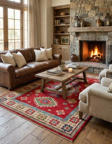 6' 5 x 9' 6 Hand Knotted Kazak Rug