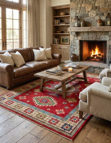 6' 5 x 9' 6 Hand Knotted Kazak Rug
