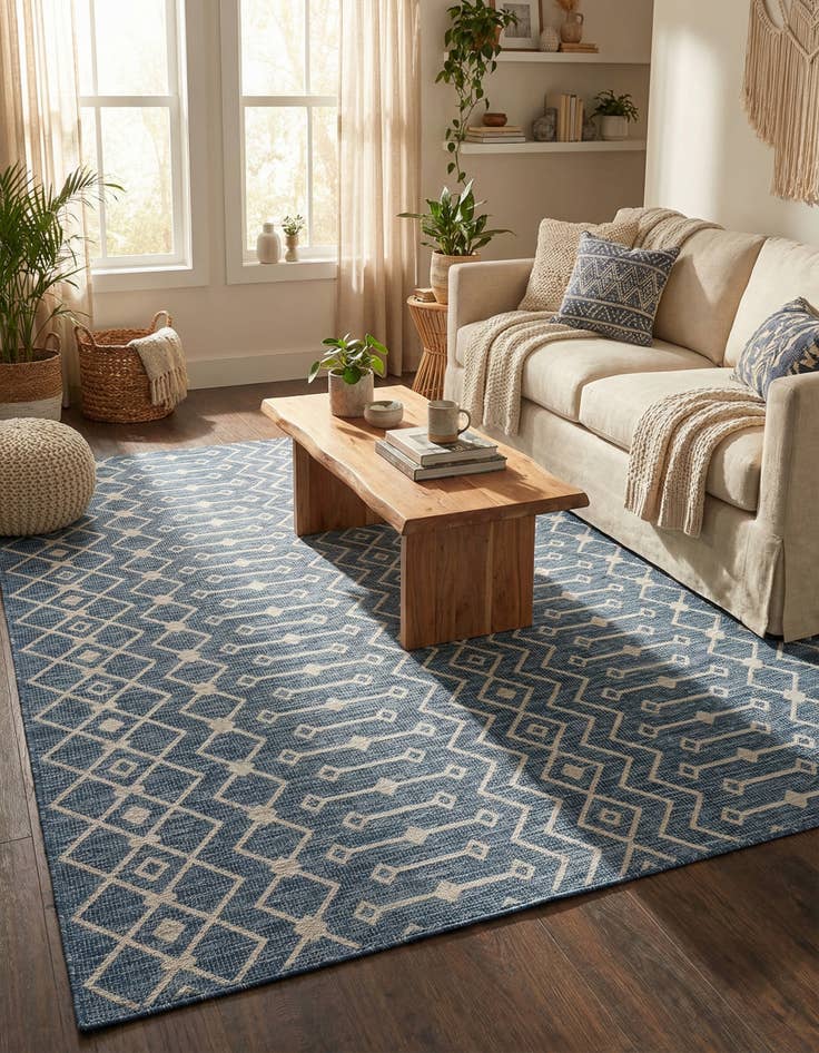 Detail image of 10' x 10'  Washable Trellis Indoor / Outdoor Square Rug