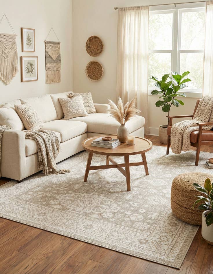 Detail image of 7' 10 x 11' Easy-Clean Aztec Indoor / Outdoor Rug
