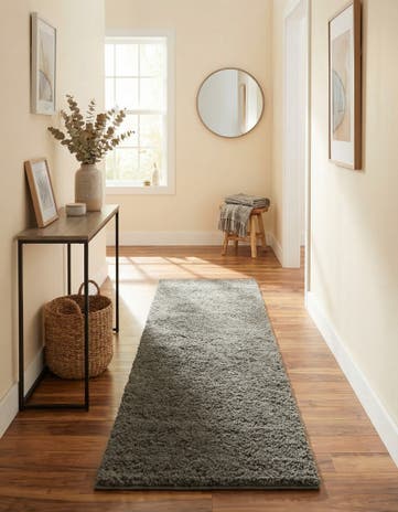 2' x 6' 9 Soft Solid Shag Runner Rug