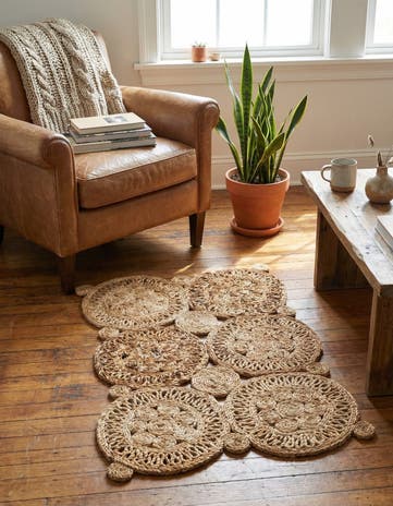 Natural Handmade Braided Jute Rug