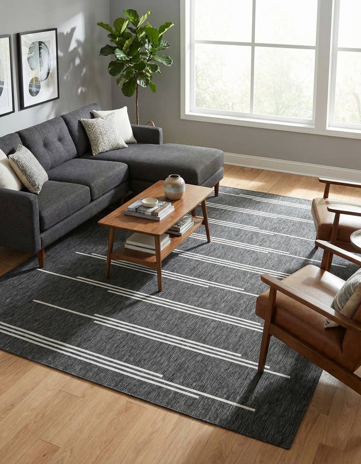 Detail image of 9' x 12'  Washable Modern Indoor / Outdoor Rug