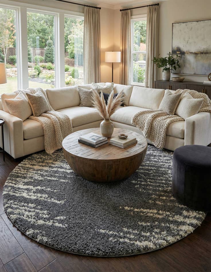 Detail image of  10' x 10' Serenity Shag Round Rug