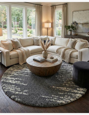 Gray Serenity Shag Round Rug