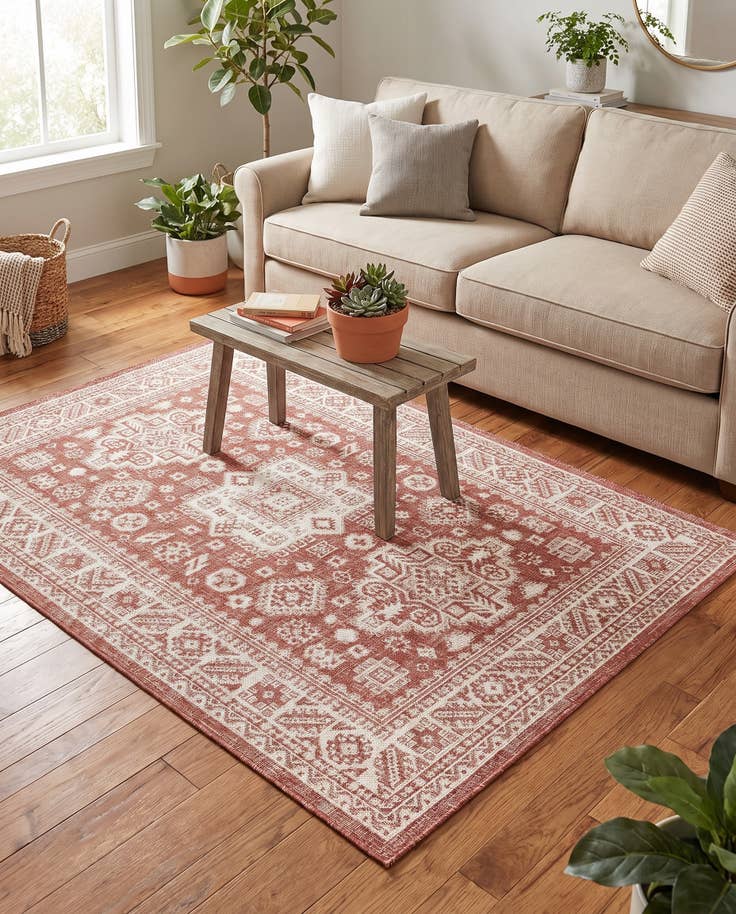 Detail image of 4' x 6' Easy-Clean Aztec Indoor / Outdoor Rug