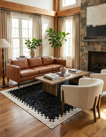 4' 11 x 7' 10 Cowhide Stocks Rug