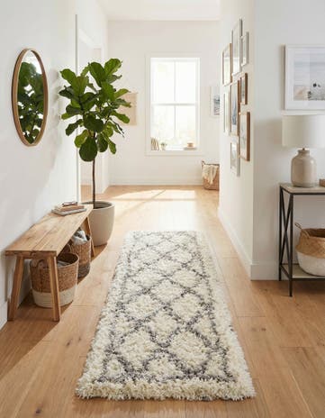 Pearl Infinity Shag Runner Rug