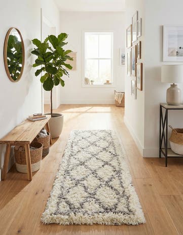 Pearl Infinity Shag Runner Rug