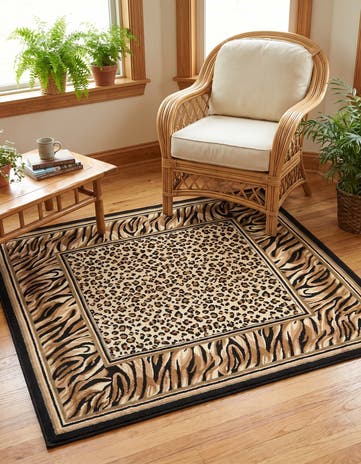Light Brown Savannah Square Rug