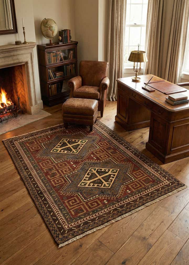 5' x 6' 4 Hand Knotted Kars Wool Rug
