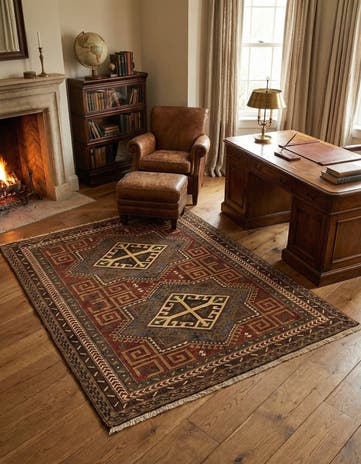 5' x 6' 4 Hand Knotted Kars Wool Rug