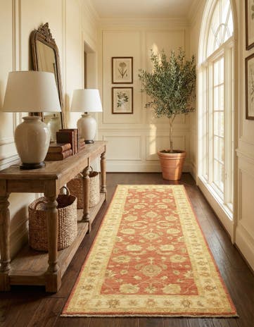 2' 9 x 8' Hand Knotted Peshawar Ziegler Runner Rug