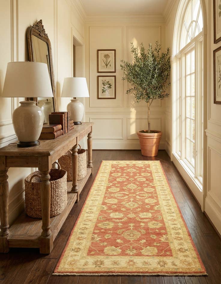 Detail image of  2' 9 x 8'  Hand Knotted Peshawar Ziegler Runner Rug