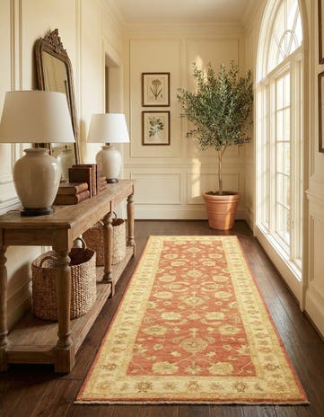 2' 9 x 8' Hand Knotted Peshawar Ziegler Runner Rug