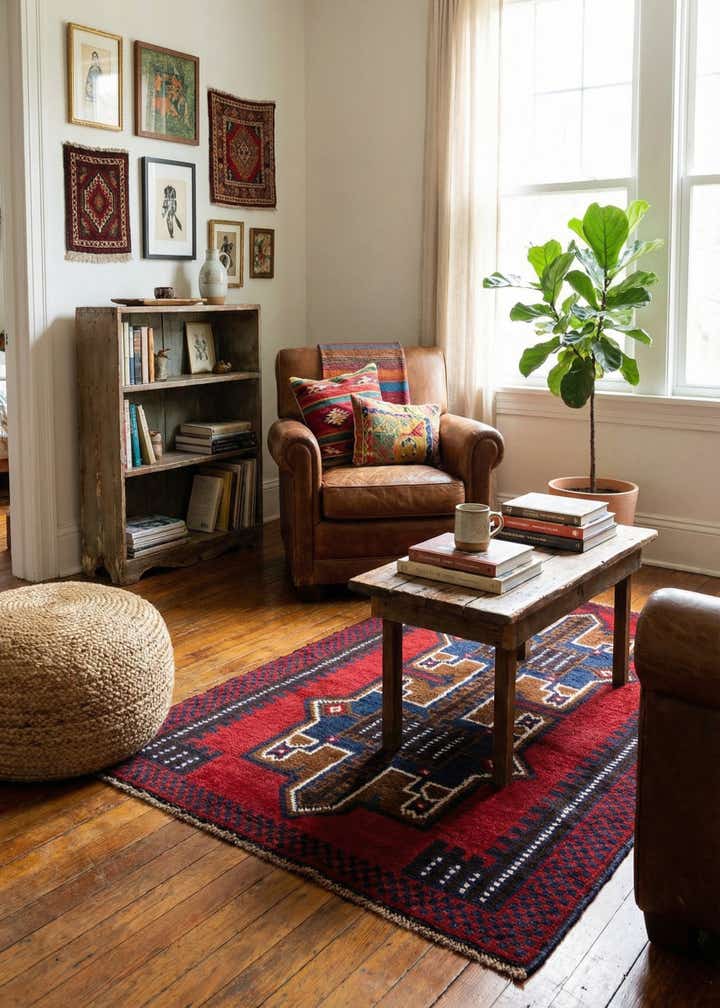 2' 9 x 4' 7 Hand Knotted Balouch Persian Wool Rug