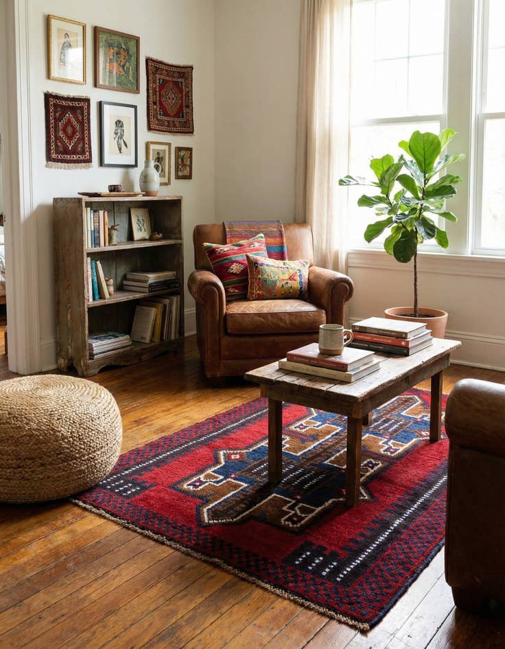 Detail image of  2' 9 x 4' 7  Hand Knotted Balouch Persian Wool Rug