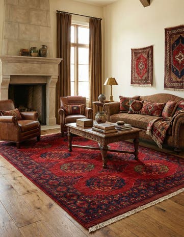 5' 9 x 7' 10 Ersari Afghan Wool Rug