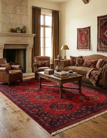 5' 9 x 7' 10 Ersari Afghan Wool Rug