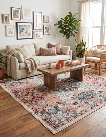 Pink Charleston Square Rug