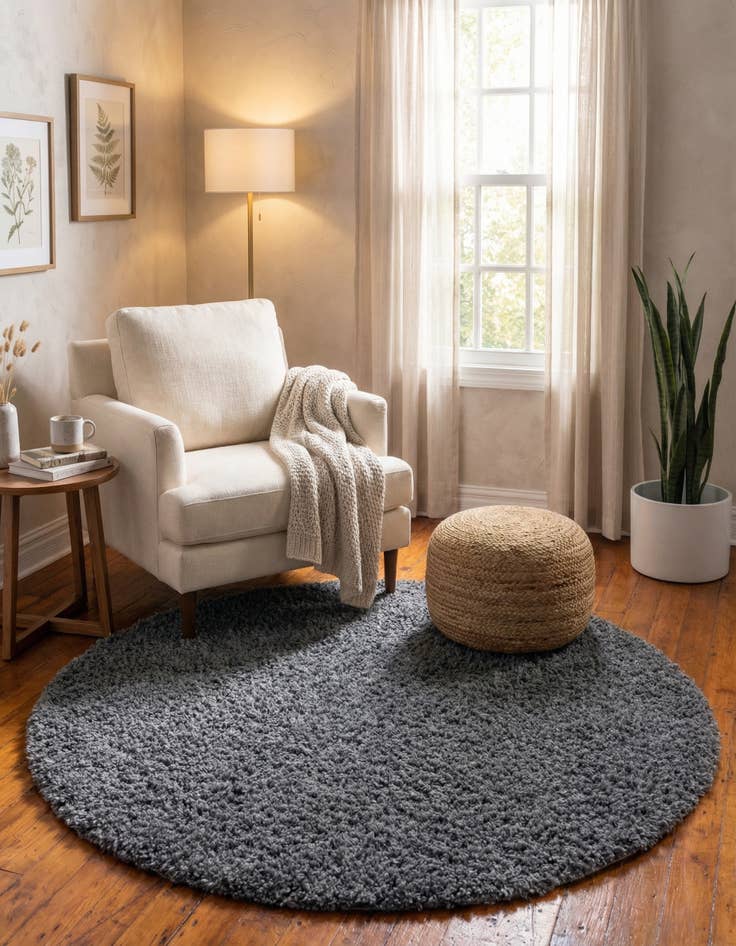 Detail image of  4' x 4' Zermatt Shag Round Rug