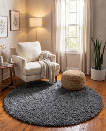  4' x 4' Zermatt Shag Round Rug