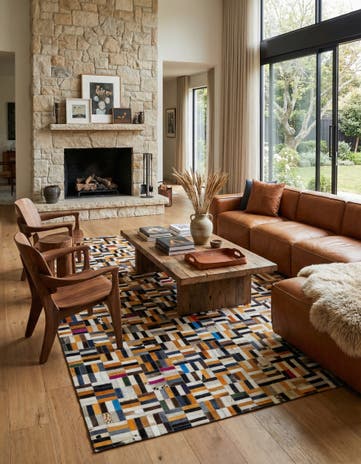 5' 2 x 8' 1 Cowhide - Patchwork Rug